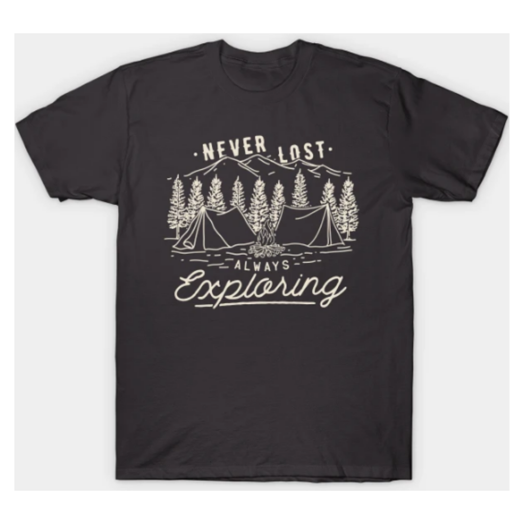 camping images on a shirt